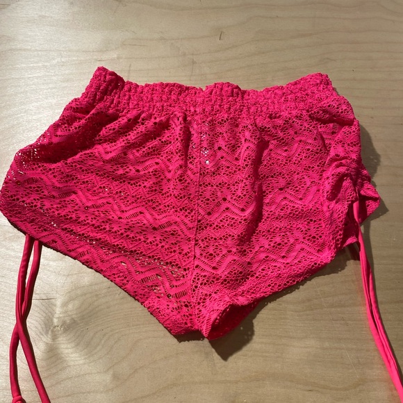 NOBO Pink Lace Swim Shorts Cover Up Medium (7-9) (AK) - Picture 12 of 15
